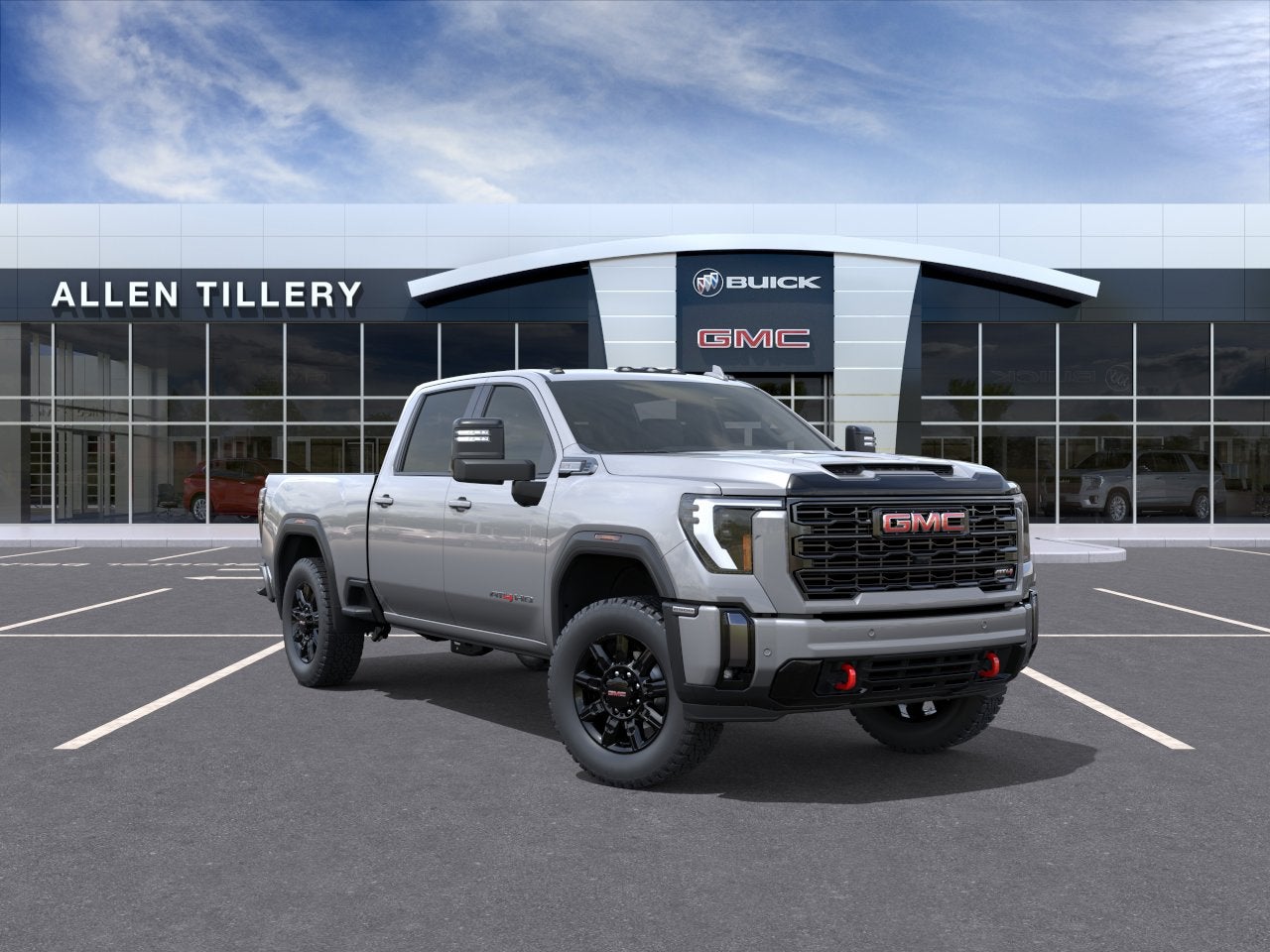 2026 GMC Sierra 2500 HD AT4 in Sterling Metallic — front three-quarter view