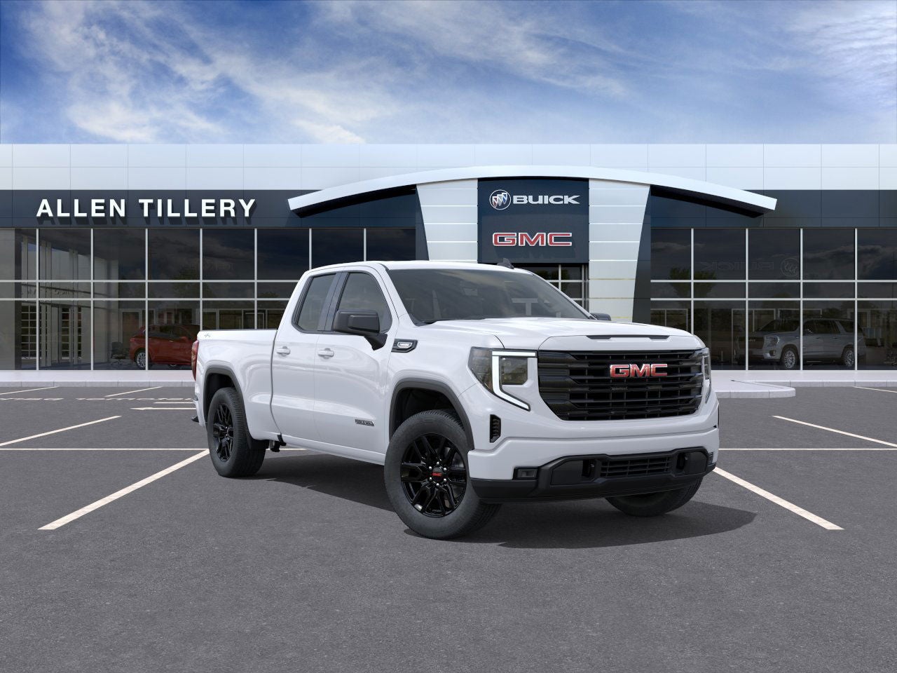 2026 GMC Sierra 1500 Elevation in Summit White — front three-quarter view