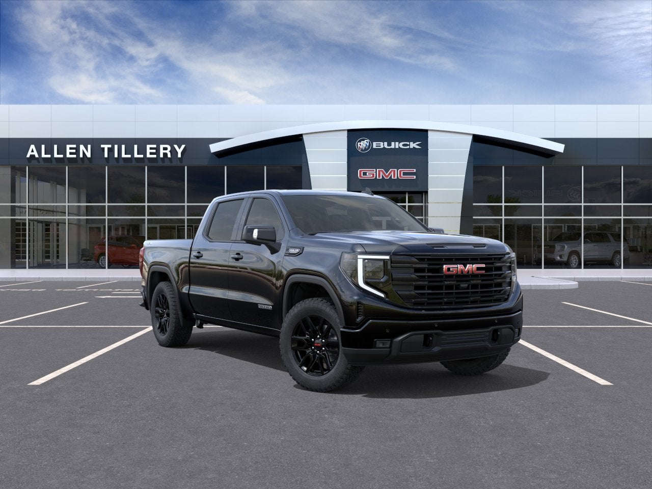 2026 GMC Sierra 1500 Elevation in Onyx Black — front three-quarter view