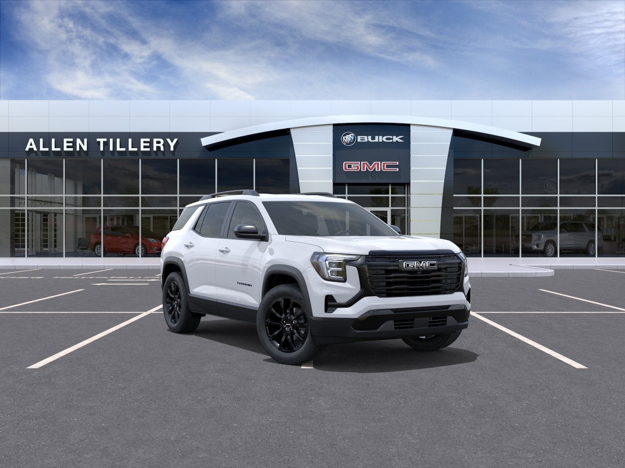 2027 GMC Terrain AWD Elevation in Summit White — front three-quarter view