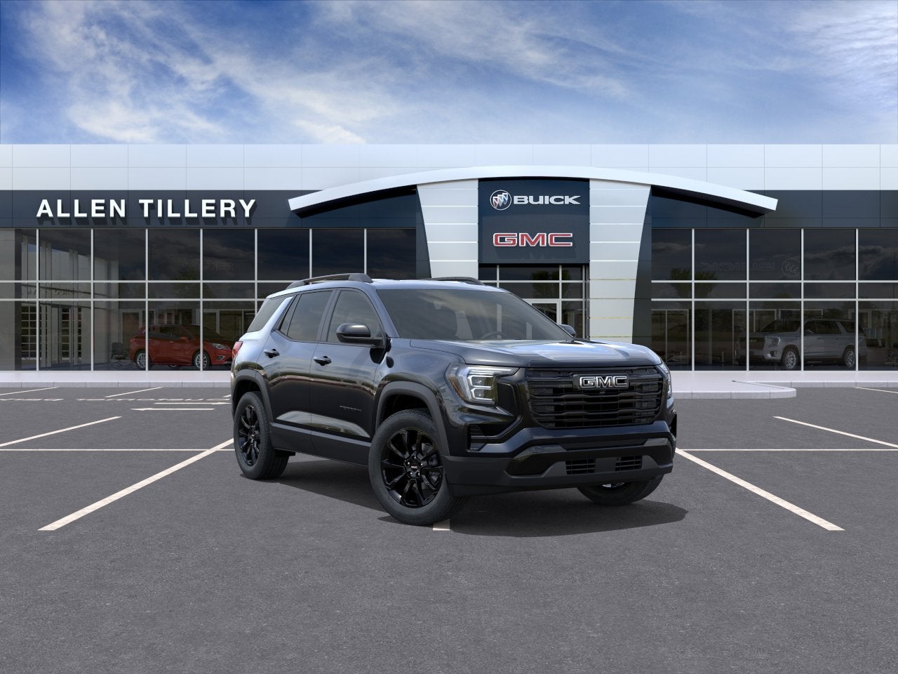 2027 GMC Terrain AWD Elevation in Ebony Twilight Metallic — front three-quarter view