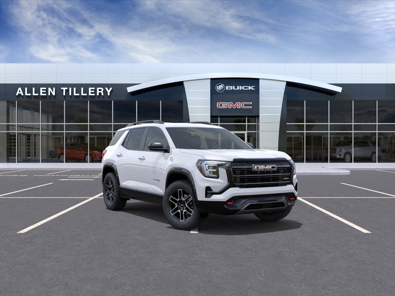 2027 GMC Terrain AWD AT4 in Summit White — front three-quarter view