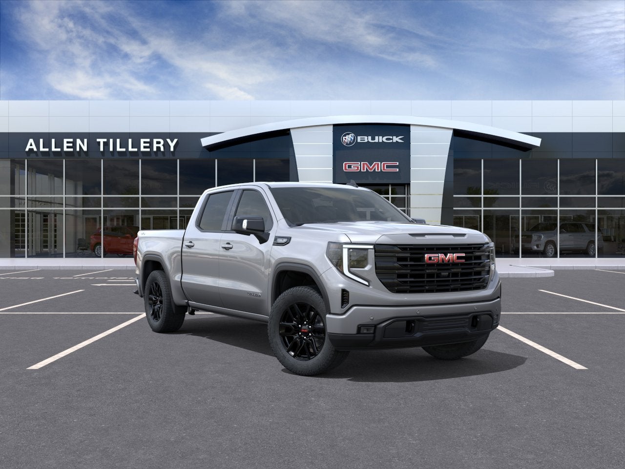 2026 GMC Sierra 1500 Elevation in Sterling Metallic — front three-quarter view