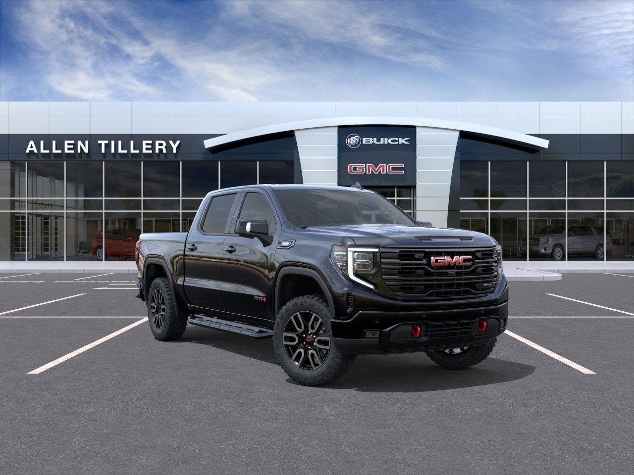 2026 GMC Sierra 1500 AT4 in Onyx Black — front three-quarter view