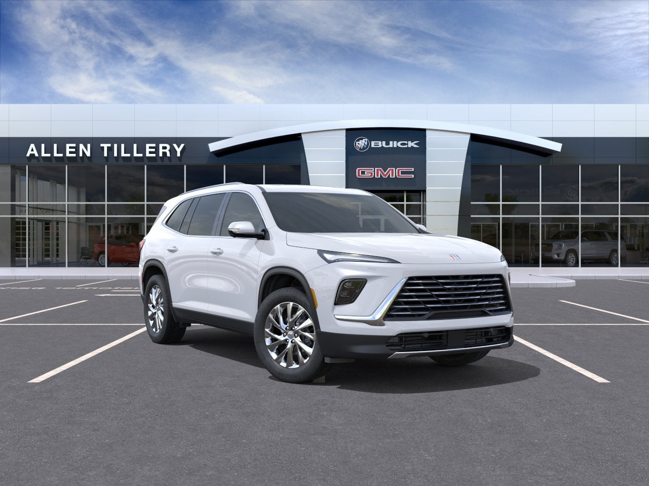 2026 Buick Enclave Preferred in Summit White — front three-quarter view
