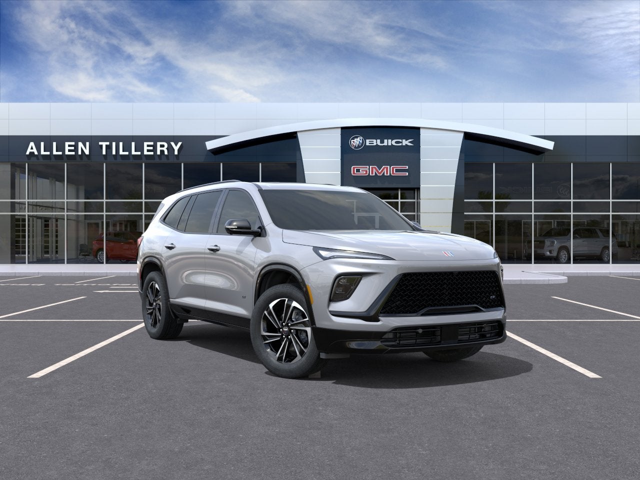 2026 Buick Enclave Sport Touring in Moonstone Gray Metallic — front three-quarter view