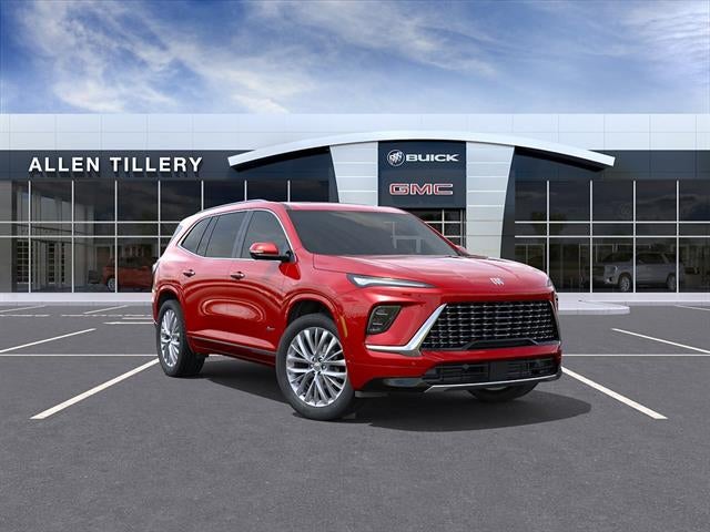 2026 Buick Enclave Avenir in Cherry Red Tintcoat — front three-quarter view