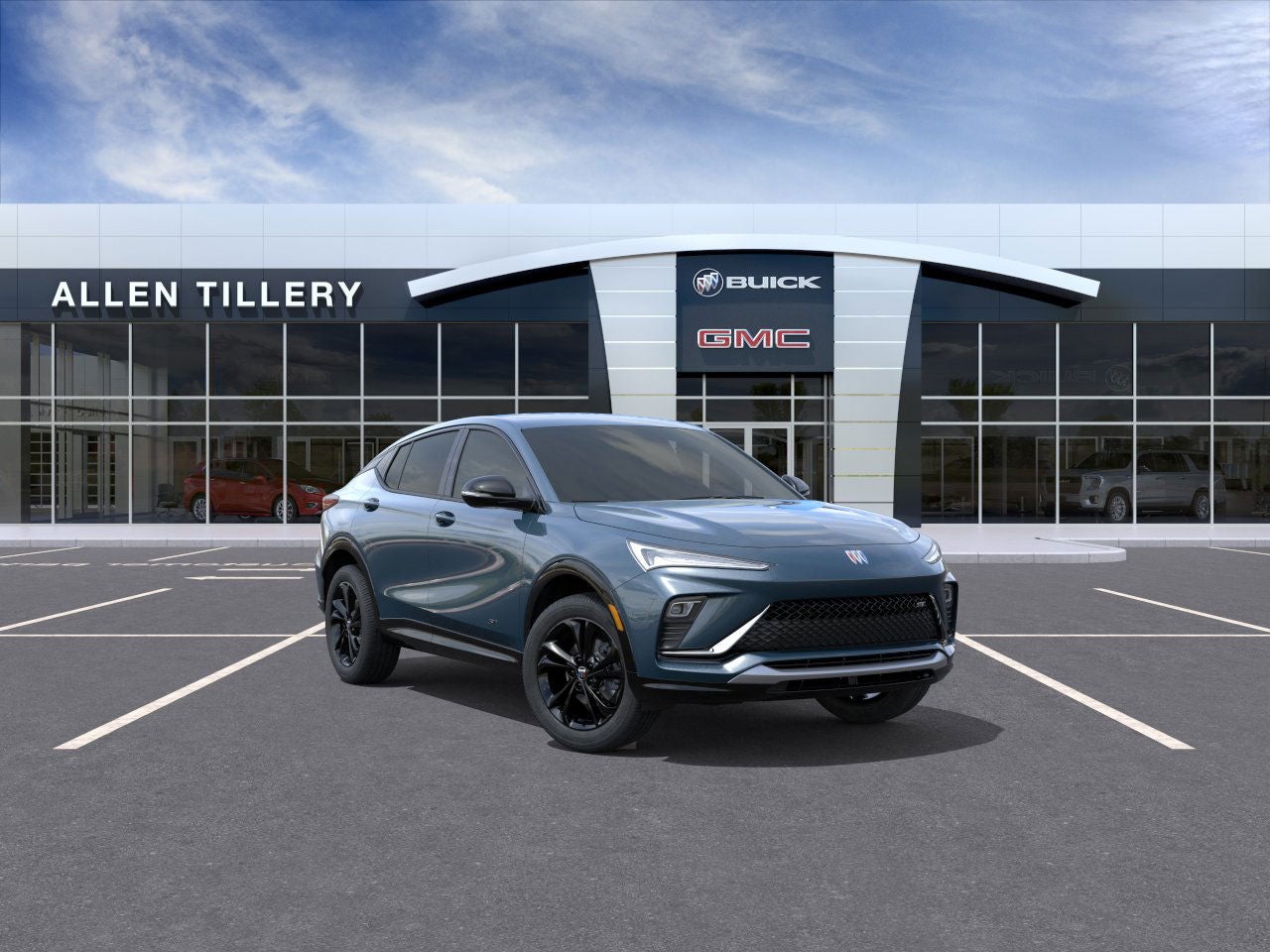 2026 Buick Envista Sport Touring in Ocean Blue Metallic — front three-quarter view